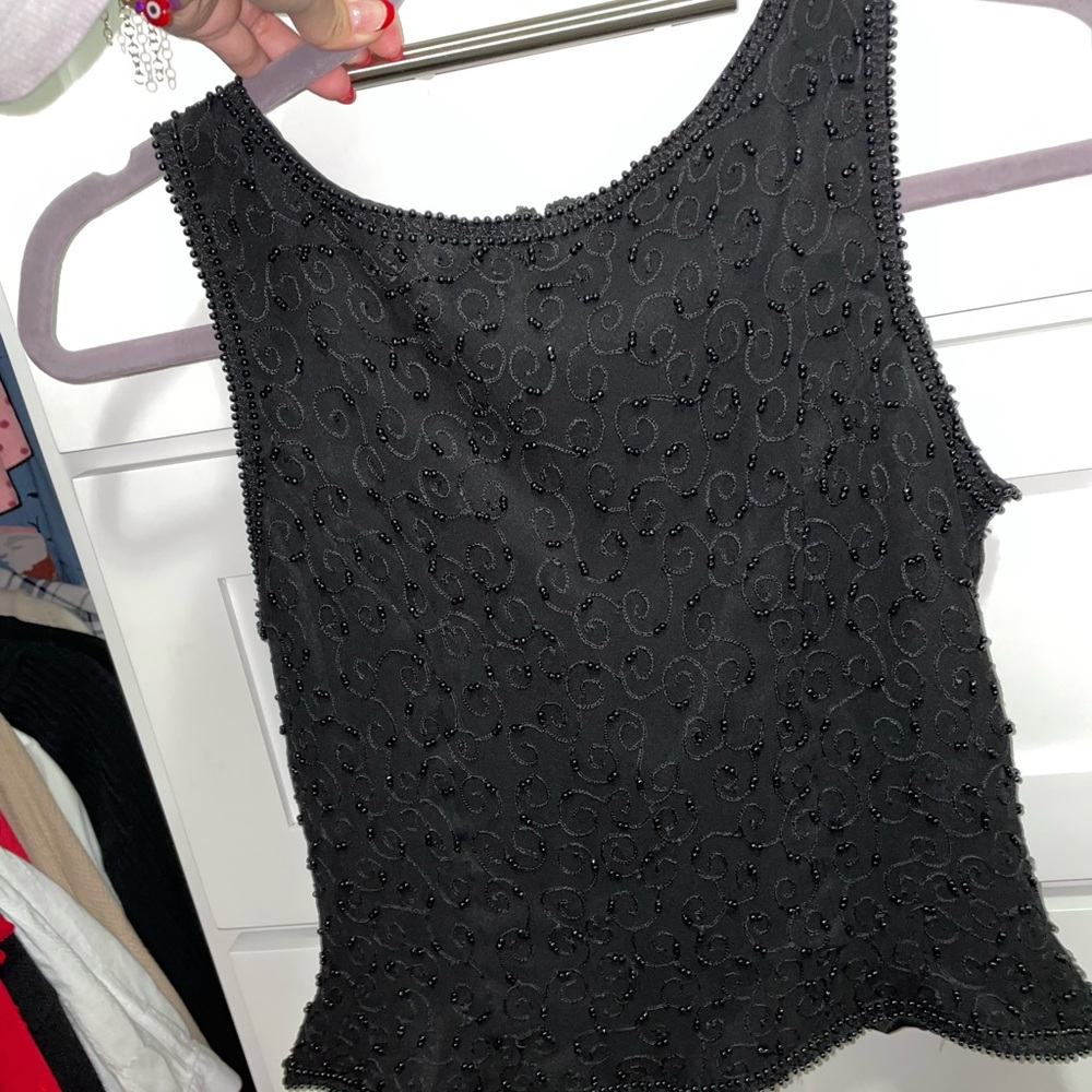 Black beaded top
